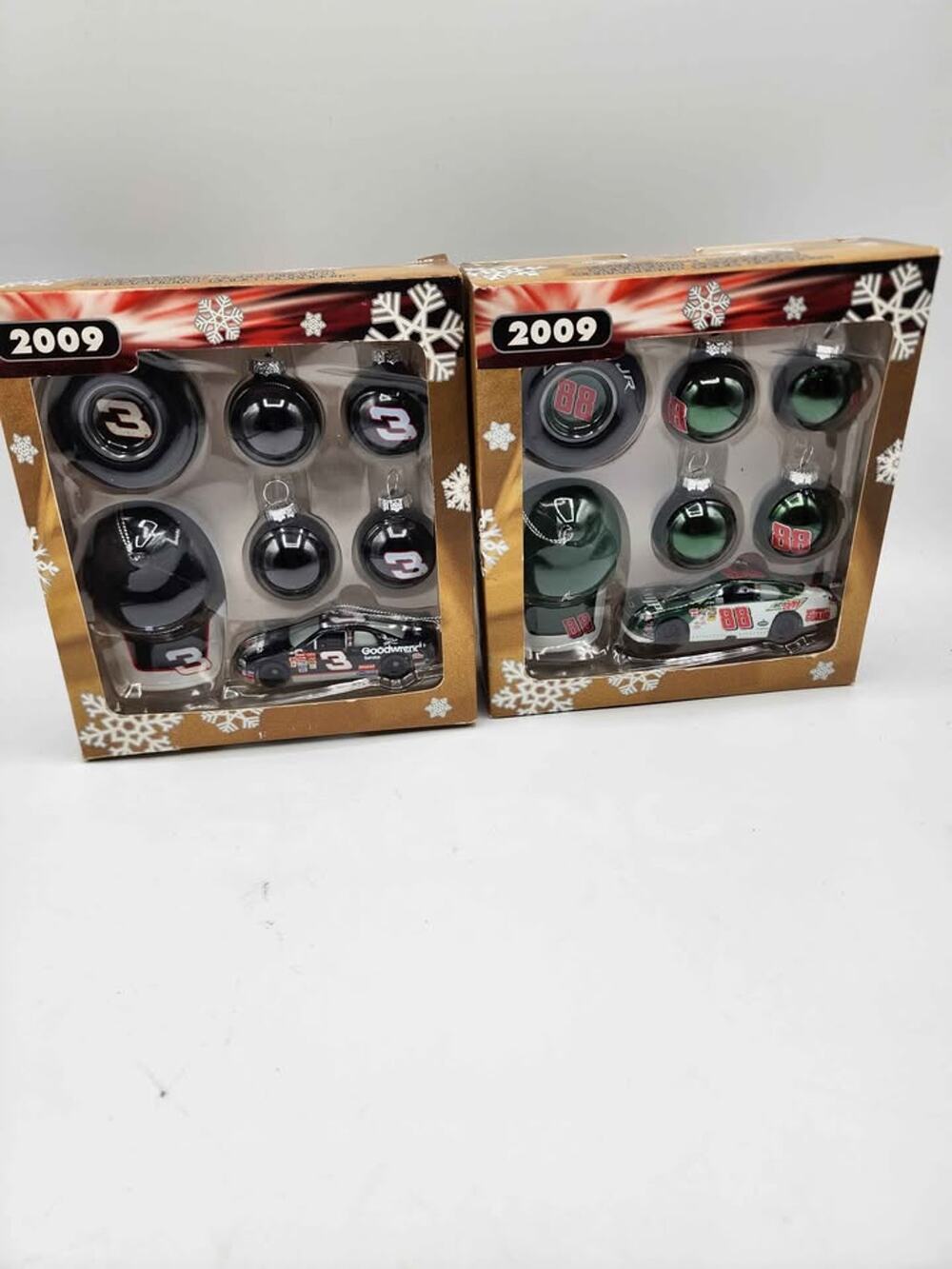 Nascar Racing Dale Earnhardt Jr. Ornaments Set Of 2 '09 Collection.
